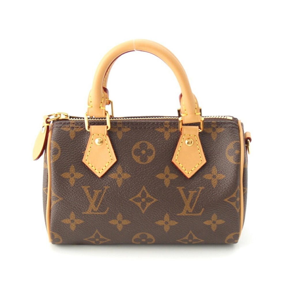 Louis Vuitton Leather Monogram Speedy Handbag Brown